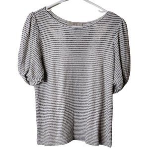 Loft Top Womens Medium Terry Cloth Knot Sleeves